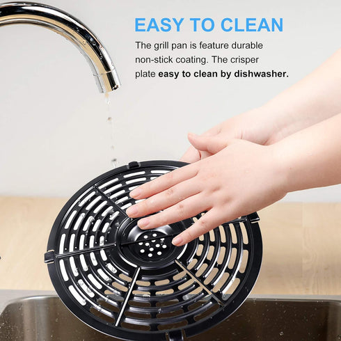 Air Fryer Grill Pan for Power XL 5QT, 8.7'' Round Non-Stick Replacement Tray Rack Parts Accessories, Dishwasher Safe