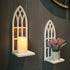 Set 2- HPC Decor Candle Sconces Wall Decor of Handmade Wall Sconce Candle Holder- White Window Shape Wood Wall Home