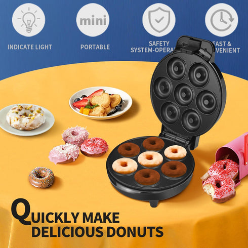 DSP Mini Donut Maker, Non-Stick Electric Doughnut Machine for Mini Donuts, Perfect for Breakfast and Snacks