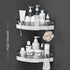 Corner Shower Caddy, Bathroom Shelves Organizers for Shampoo, Soap, Removable No-Drill Design (2 Pcs Grey)