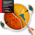 Nonstick Hot Pot with Divider, Blue Shabu Shabu Pot with Silicone Spoons for Cooking Two Broths, Induction or Gas Stove