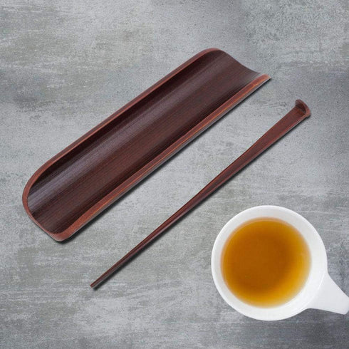 TOPINCN Tea Ceremony Utensil Tools Set, Chinese Gong Fu Tea Tool Medium Size - Roast Red Two-Piece