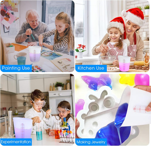 Silicone Measuring Cups (2 Cup + 1 Cup) for Epoxy Resin, Butter, Chocolate, 500/250 ML by ZUYEE