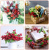 4 HUIANER Pcs Artificial Red Berries, Christmas Fake Flowers Lifelike Redberry Stems Faux Fruit for Valentine's Day