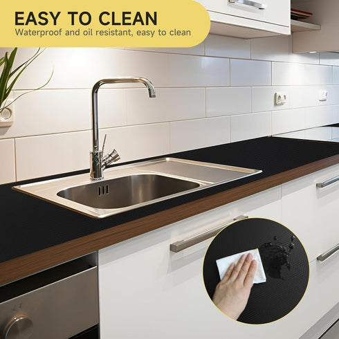 WochiTV Adhesive Shelf Liner | 11.8 X 120 Inches Peel and Stick Kitchen Liner for Cabinets, Drawers, Waterproof