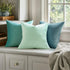 MIULEE Pack of 2 Velvet Soft Solid Decorative Square Throw Pillow Covers, 18x18 Inch, Aqua Green