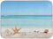 Summer Starfish Dish Drying Mats, Seashells Beach Theme for Kitchen Counter Sink, 16x18 Inch