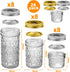 24 Pack 4 OZ 8, 8 OZ 8, 12 OZ 8 (4oz -8oz-12oz) SPANLA Mason Jars, Canning Jars With Regular Lids, Ideal for Jam