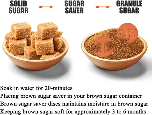 dgudgu 4 Brown Sugar Keeper Bee Terra Cotta Browns Sugar Saver disk clay disc for brown sugars softener TerraCotta