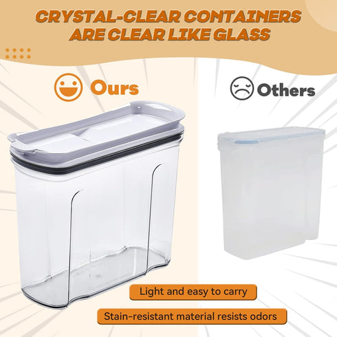 Set, 1.5L,2PCS FreshKeeper Food Dispenser Airtight Food Storage Container with Lid BPA-FREE Plastic Pantry Organization