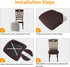 Stretch Chair Seat Covers 4 PCS, Removable Washable Anti-Dust Dining Room Slipcovers, Chocolate