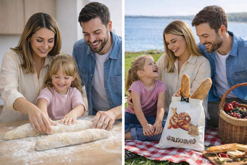 2 Pack |100% Beeswax Alt Reusable Bread Bags | Homemade Bread Storage Linen Cotton | XL Sustainable Bread Storage Bag