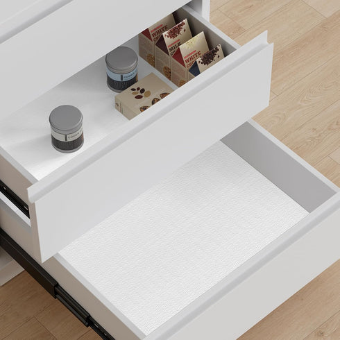 Drawer Liner, Shelf Liners for Kitchen Cabinet Waterproof & Oil-Proof Cupboard Liner Non-Slip Drawer Mat PVC Material Non Adhesive Kitchen Liner for Countertop White 11.8 x 236.2 Inches by StaHom