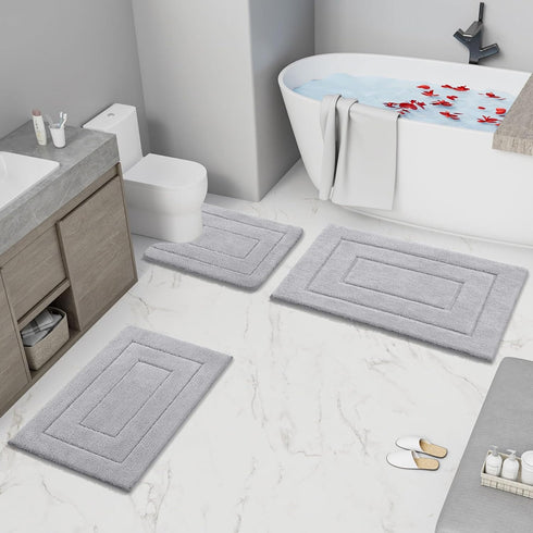 Buganda Bathroom Rugs, 30" x 20", Soft Microfiber Non-Slip Shaggy Bath Carpet, Machine Wash