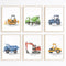 Joocrise Boys Truck Wall Art Set of 6 Truck Vehicle Canvas Wall Decor
