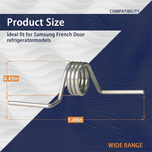 4Pk-DA81-01345B Refrigerator French Door Spring, Compatible with Samsung Models RF267AFWP RF267HERS