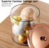 SheeChung Premium Apothecary Jar, 50 Oz. Large Clear Plastic Container with Rust Proof Stainless Steel Lid, Storage