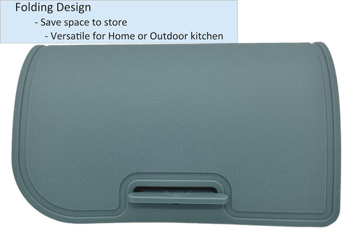 Thick Silicone Double-Sided Cutting Board, Korean Made, 14.3" x 9.7", Foldable Design, Dishwasher Safe, 1PCS (Mint)