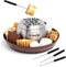 Nostalgia Tabletop Indoor Electric S'mores Maker, Smores Kit with Roasting Sticks and 4 Tray Lazy Susan, Brown
