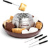 Nostalgia Tabletop Indoor Electric S'mores Maker, Smores Kit with Roasting Sticks and 4 Tray Lazy Susan, Brown