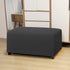 Easy-Going 100% Dual Waterproof Stretch Ottoman Cover - X Large, Dark Gray, Soft Slipcover for Living Room