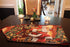 Tache Home Fashion Down The Chimney Santa Claus Christmas Tapestry Table Runner, 13x54, Red, Green, White, Gold