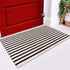 LEEVAN Black and White Striped Rug Doormat 24"x35", Washable Cotton Hand Woven for Entryway