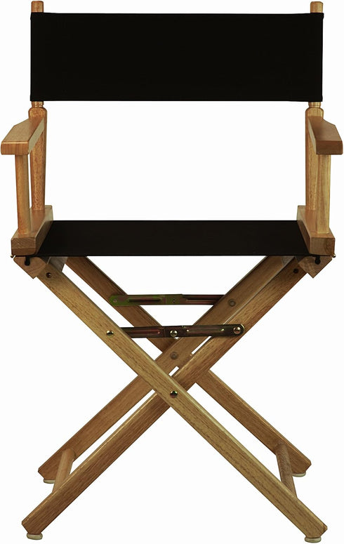 18" Casual Home Director's Chair Natural Frame with Black Canvas