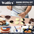 Walfos Silicone Spatula Set (5pcs), 600? High Heat Resistant Kitchen Spoon, Navy Blue Spatulas for Cooking and Baking