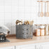 Rotating Utensil Caddy Countertop - Higher Raised Cutlery Caddy Holder - Metal Silverware Caddy Organizer with 4 Compartment for Kitchen Counter Party Office Silver by YIUKEA
