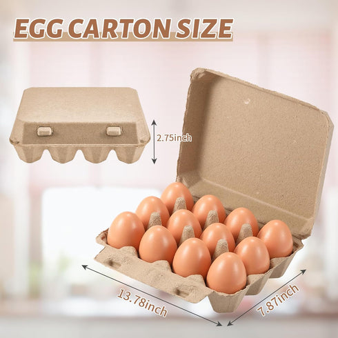Poreids 30 Pack 34 12 Count, Dozen Egg Cartons Bulk - Style Reusable Cardboard Cartons Chicken Egg Crates