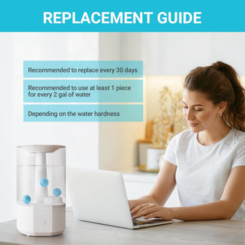 Humidifier Cleaning Ball, Fights Mold and Bacteria, Prevents Hard Water Build-Up, Eliminates Odor, For All Humidifiers