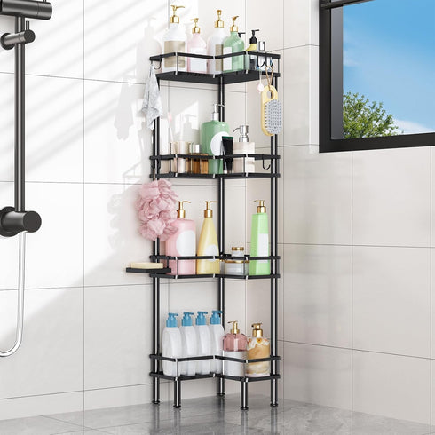 Verdenu Corner Shower Caddy, 4 Tier Standing Shower Caddy for Shampoo Storage