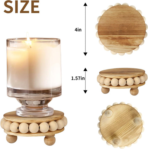 yunmanqiji 2 Pack 4 Inches) Wood Riser, Risers for DecorPedestal StandDisplay Stand apply to Home DecorFarmhouse