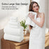 Set 6-35x70 Inches Set 6 REDKISS White Microfiber Towels of Oversized Bath Sheets, Extra Large Bath Towels