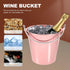 Metal Ice Bucket Pails for Beer & Wine, 1.25L Aluminum Alloy Cooler Bucket with Ice Tongs