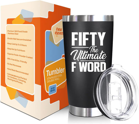 NewEleven 50th Birthday Gifts for Men Women - 1975 Decorations, 20 Oz Tumbler for 50 Year Old Gift for Mom, Dad, Wife,