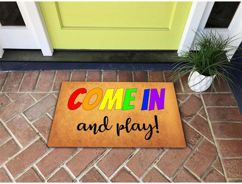 MELODADDY 30"(L) 18"(W) Funny Welcome Doormat Front Porch Decor Rugs with Rubber Back x Personalized Mat for Entrance