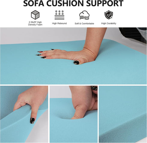 RA RUNNING ALIEN Seat,20"X20"X2" 40D Set 1 Couch Cushion Support for Sagging Curved High Density Foam Cushion,Sagging