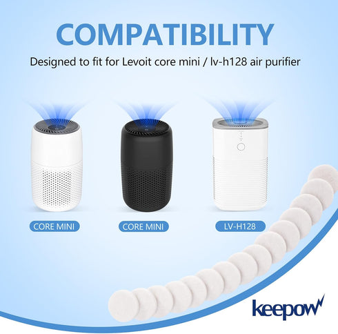 KEEPOW 12 Pack Aroma Pads Refills, Compatible with LEVOIT Core Mini/LV-H128 Air Purifier, Essential Oil Pads Replacement