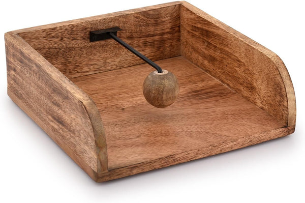 Rustic Farmhouse Wood Napkin Holder - Vintage Home Decor for Kitchen Tables, Countertops, Indoor and Outdoor, 8" X 8" X