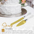 Cake Knife and Server Set, Gold Blade & Faux Crystal Handle Wedding Cake Cutting Set for Party & Anniversary