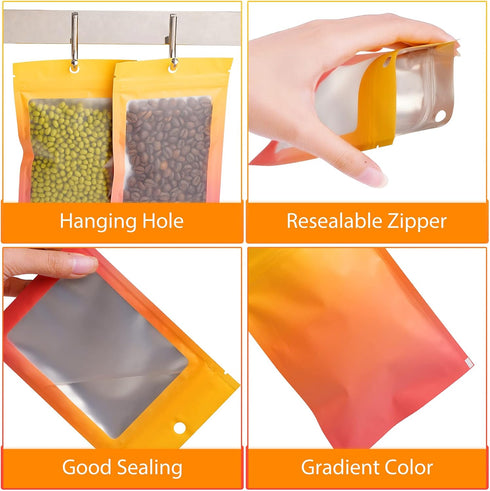 Funfery 100 Pieces Resealable Smell Proof Bags for Food Storage, Clear Mylar Bags for Small Business Packaging