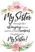 DEXSA My Sister Wood Plaque, 6"x9" - Inspiring Quotes, Vertical Frame Wall & Tabletop Decoration