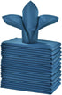 Navy Blue Cloth Napkins, 1-Dozen Solid Washable Fabric Set of 12, Perfect for Weddings, Parties, Holiday Dinner