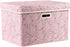 PRANDOM 1-Pack Larger Collapsible Storage Bin with Lid, Pink Fabric Decorative Box Cube Organizer for Bedroom, Closet,