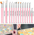 15pcs Cake Painting Brushes Kit, Food Safe Paint Brush Tools for Cookie Cake Decoration (Pink)