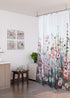 SUMGAR 72 x 72 inch Colorful Flowers Shower Curtain Set with Hooks - Pink Floral Romantic Wildflower Plants