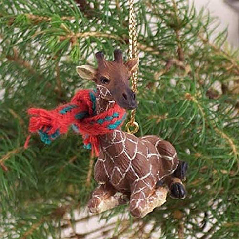 Conversation Concepts Giraffe Tiny Miniature Christmas Ornament - Brown, 1.5" - 2" Tall