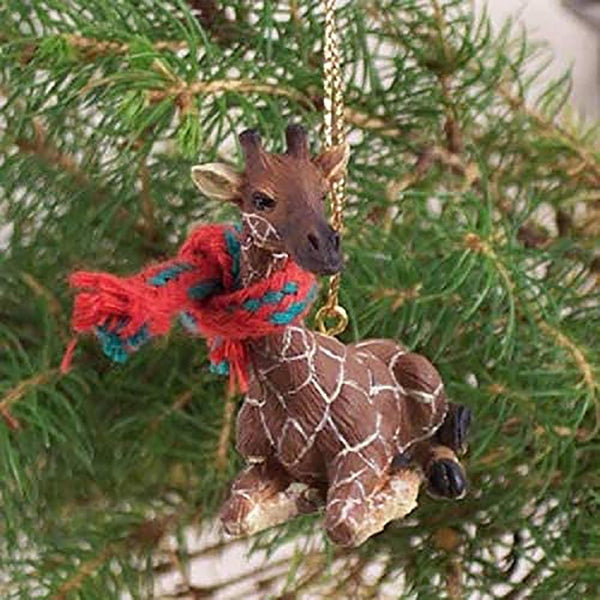 Conversation Concepts Giraffe Tiny Miniature Christmas Ornament - Brown, 1.5" - 2" Tall